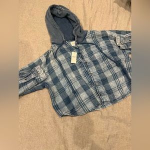 Blue hoodie flannel. American Eagle